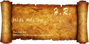 Hidi Róza névjegykártya
